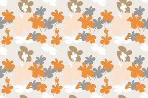Vintage 70s Style Flower Background Illustration. Colorful Pastel Color Groovy Artwork Bundle, Y2k Nature Backgrounds With Spring Plants. vector