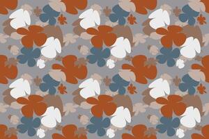 Floral Seamless Pattern Vintage 70s Style Flower Background Illustration. Colorful Pastel Color Groovy Artwork Bundle, Y2k Nature Backgrounds With Spring Plants. vector