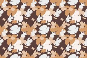 Seamless Abstract Floral Wallpaper Pattern Vintage 70s Style Flower Background Illustration. Colorful Pastel Color Groovy Artwork Bundle, Y2k Nature Backgrounds With Spring Plants. vector