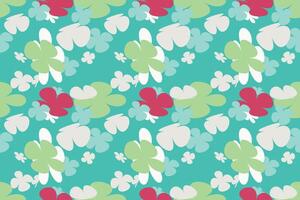 Spring Flower Pattern Vintage 70s Style Flower Background Illustration. Colorful Pastel Color Groovy Artwork Bundle, Y2k Nature Backgrounds With Spring Plants. vector