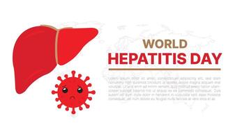 happy world hepatitis day background template use for card design, with minimalist and modern concept, cover, backdrop, heart, lung, international vector