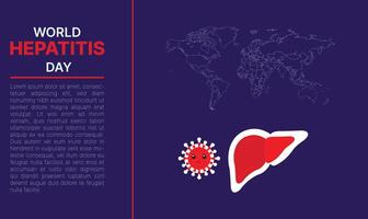 happy world hepatitis day background template use for card design, with minimalist and modern concept, cover, backdrop, heart, lung, international vector