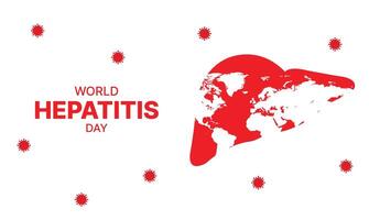 happy world hepatitis day background template use for card design, with minimalist and modern concept, cover, backdrop, heart, lung, international vector