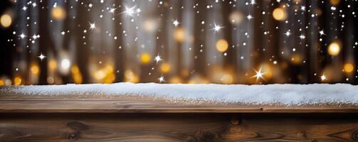 snow covered window with a christmas tree in the background photo