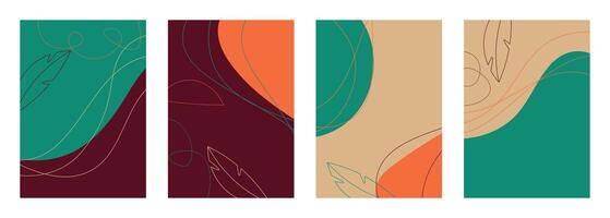 Minimalist abstract hand drawn set background. vector