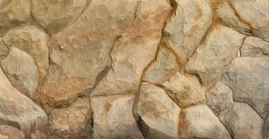 Light coarse natural rock stone background. Mining cliff rough front surface. Big limestone stack backdrop. Heavy grunge damaged granite block texture photo