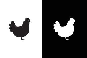 chicken icon illustration. simple chicken icon illustration design, cute hen symbol. vector