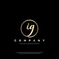 IG IQ Letter Logo Design Template vector