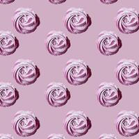 Pattern with Bizet cakes.Pink color, powdered sugar. The view from the top photo