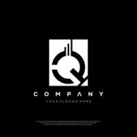 Simple Initial Letter Q Logo isolated on Double Background. Usable for Business and Branding Logos. vector