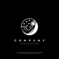 Modern black and white logo with a spherical abstract design and bold company typography vector