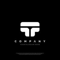Modern and strong letter T initials logo design vector