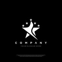 Stylized linear shape star logo design template vector
