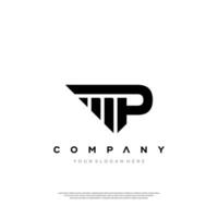 letter M and P with circle concept for icon or logo design ready Logo Design business template vector