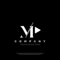 letter M and P with circle concept for icon or logo design ready to use vector