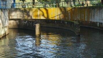 Closed locks on the river, Transport water channel on the river. Dam water chamber. photo