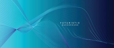 Abstract Peacock Blue, Ocean Dark Blue Technological Modern Flowing Wave Line Background. Teal Blue and Black Digital Future Technology Web Banner Background for Presentation, Cover, Slide, Magazine vector