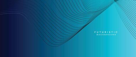 Abstract Peacock Blue, Ocean Dark Blue Technological Modern Flowing Wave Line Background. Teal Blue and Black Digital Future Technology Web Banner Background for Presentation, Cover, Slide, Magazine vector