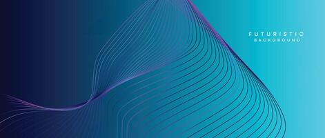 Abstract Peacock Blue, Ocean Dark Blue Technological Modern Flowing Wave Line Background. Teal Blue and Black Digital Future Technology Web Banner Background for Presentation, Cover, Slide, Magazine vector