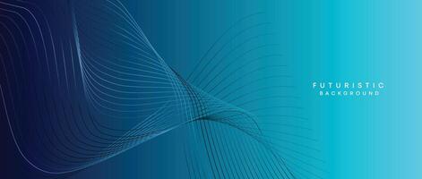 Abstract Peacock Blue, Ocean Dark Blue Technological Modern Flowing Wave Line Background. Teal Blue and Black Digital Future Technology Web Banner Background for Presentation, Cover, Slide, Magazine vector