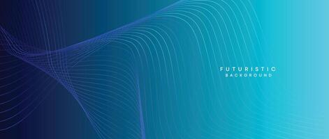 Abstract Peacock Blue, Ocean Dark Blue Technological Modern Flowing Wave Line Background. Teal Blue and Black Digital Future Technology Web Banner Background for Presentation, Cover, Slide, Magazine vector
