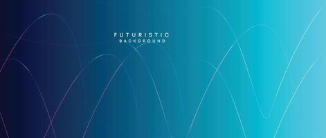 Abstract Peacock Blue, Ocean Dark Blue Technological Modern Flowing Wave Line Background. Teal Blue and Black Digital Future Technology Web Banner Background for Presentation, Cover, Slide, Magazine vector