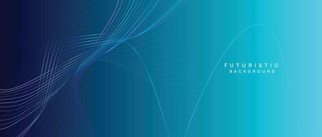 Abstract Peacock Blue, Ocean Dark Blue Technological Modern Flowing Wave Line Background. Teal Blue and Black Digital Future Technology Web Banner Background for Presentation, Cover, Slide, Magazine vector