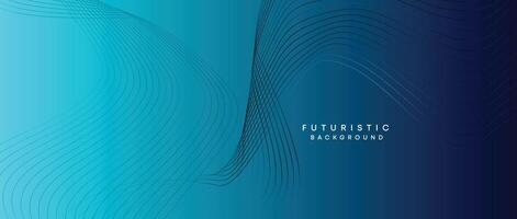 Abstract Peacock Blue, Ocean Dark Blue Technological Modern Flowing Wave Line Background. Teal Blue and Black Digital Future Technology Web Banner Background for Presentation, Cover, Slide, Magazine vector