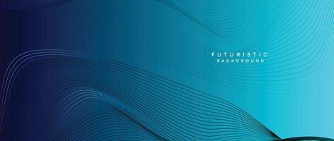 Abstract Peacock Blue, Ocean Dark Blue Technological Modern Flowing Wave Line Background. Teal Blue and Black Digital Future Technology Web Banner Background for Presentation, Cover, Slide, Magazine vector