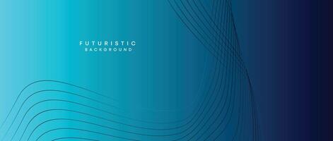 Abstract Peacock Blue, Ocean Dark Blue Technological Modern Flowing Wave Line Background. Teal Blue and Black Digital Future Technology Web Banner Background for Presentation, Cover, Slide, Magazine vector