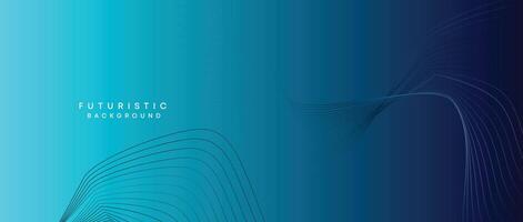 Abstract Peacock Blue, Ocean Dark Blue Technological Modern Flowing Wave Line Background. Teal Blue and Black Digital Future Technology Web Banner Background for Presentation, Cover, Slide, Magazine vector