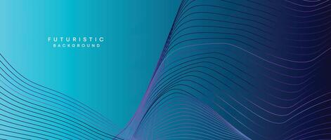 Abstract Peacock Blue, Ocean Dark Blue Technological Modern Flowing Wave Line Background. Teal Blue and Black Digital Future Technology Web Banner Background for Presentation, Cover, Slide, Magazine vector