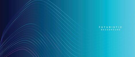 Abstract Peacock Blue, Ocean Dark Blue Technological Modern Flowing Wave Line Background. Teal Blue and Black Digital Future Technology Web Banner Background for Presentation, Cover, Slide, Magazine vector