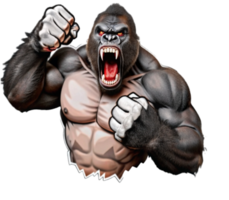 arrabbiato silverback gorilla rottura attraverso sfondo mostrando pugni png