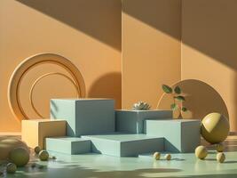 3d geometric podium with copy space area blank space for product display product placement photo