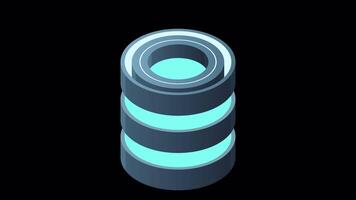 Isometric cloud database animation. Cloud computing and file cloud storage. Modern technology. Motion graphic. Transparent background with alpha channel video