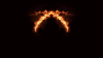 a circle of fire blazed green screen background video