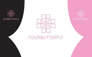 Butterfly logo line simple and feminime vector
