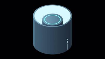 Isometric cloud database animation. Cloud computing and file cloud storage. Modern technology. Motion graphic. Transparent background with alpha channel video