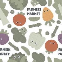 Seamless pattern with cartoon vegetables, decor elements. colorful . hand drawing, flat style. design for fabric, print, textile, wrapper vector