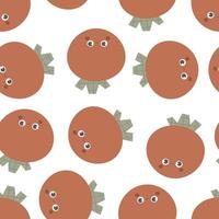 Seamless pattern with cartoon tomato. colorful . hand drawing, flat style. design for fabric, print, textile, wrapper vector