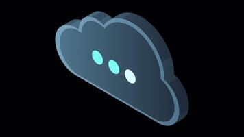 Isometric cloud database animation. Cloud computing and file cloud storage. Modern technology. Motion graphic. Transparent background with alpha channel video