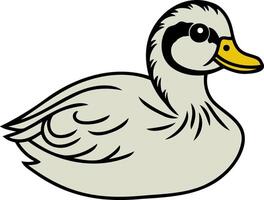 Doodle duck clip art iHand drawn animal bird icon vector