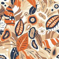 Abstract retro pattern. Floral seamless design vector