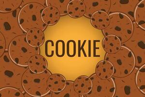 Frame of cookie banner. Gingerbread cookies with chocolate drops vector