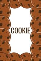 Frame of cookie banner. Gingerbread cookies with chocolate drops vector