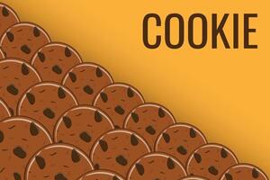 Frame of cookie banner. Gingerbread cookies with chocolate drops vector