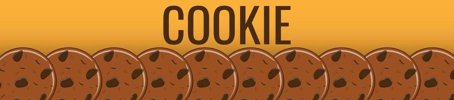 Frame of cookie banner. Gingerbread cookies with chocolate drops vector