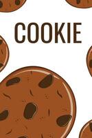Frame of cookie banner. Gingerbread cookies with chocolate drops vector