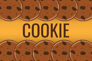 Frame of cookie banner. Gingerbread cookies with chocolate drops vector